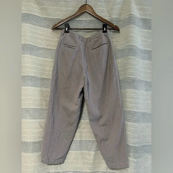Evam Eva Linen-Cotton Tapered Trouser — Mauve Gray — Size 1 - Picture 3 of 7